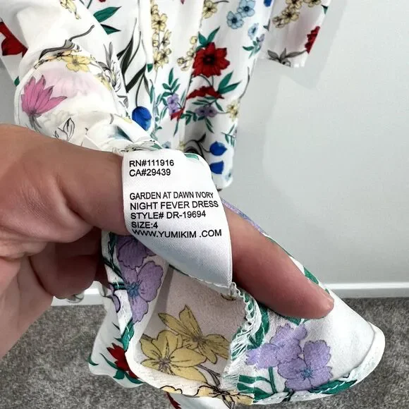 NWT Yumi Kim Night Fever Garden at Dawn 100% Silk Floral Mini Dress 4 - Picture 13 of 14